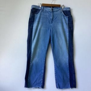 Sanctuary Jeans Womens 20W 2 Tone Straight Leg Raw Hem Y2K Retro Hem Boho